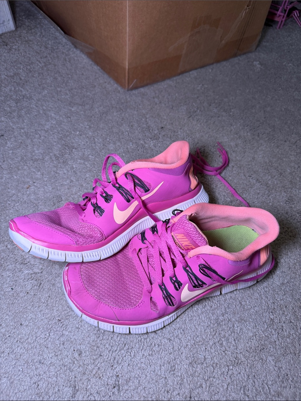 Nike Women's Pink and Coral Athletic Running Shoes
